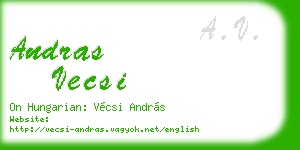 andras vecsi business card