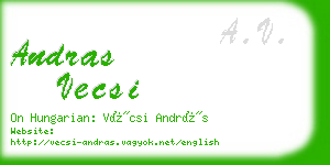 andras vecsi business card